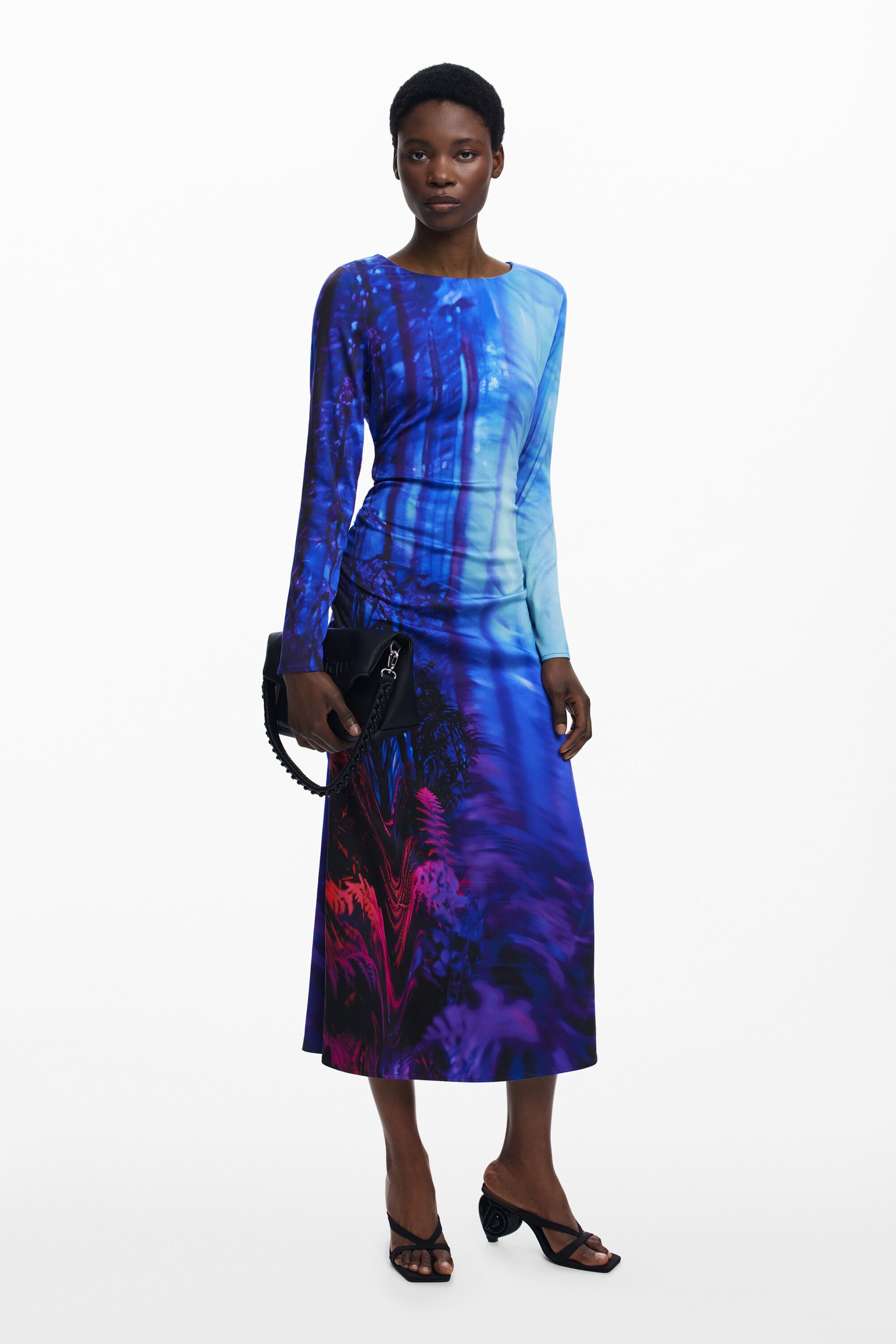 Desigual Asymmetrische landschap jurk - RED