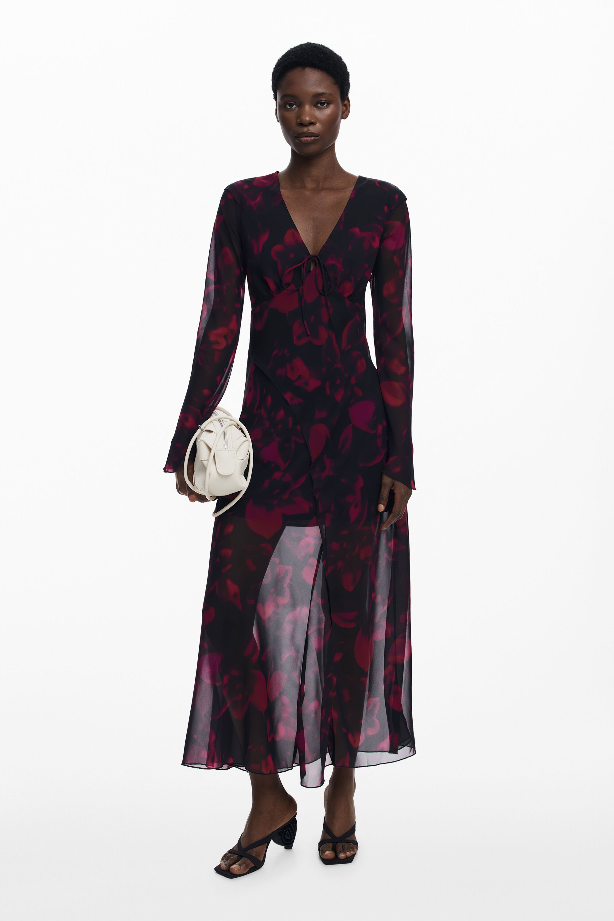 Desigual Lange vloeiende bloemenjurk - RED