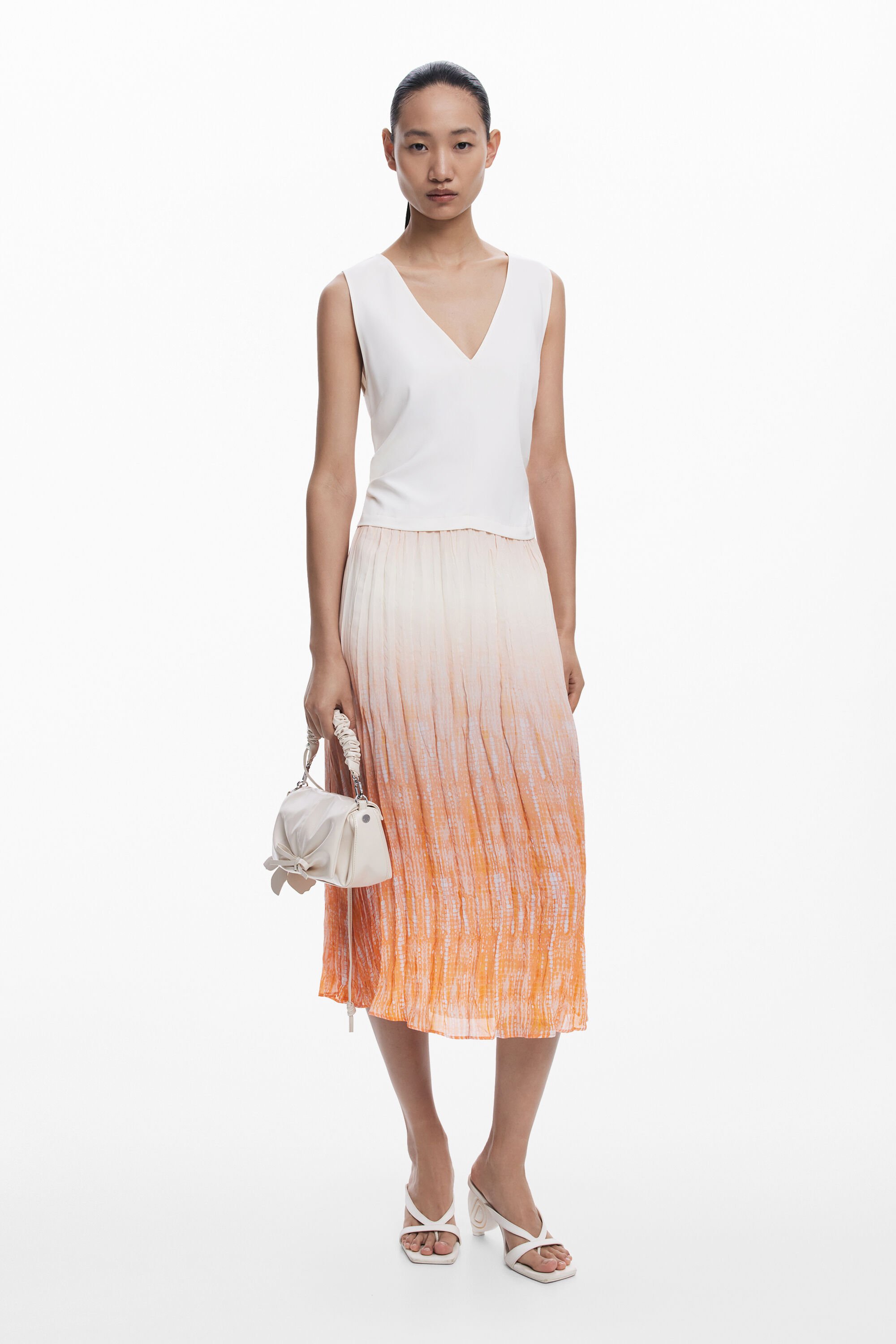 Desigual Lange jurk met kleurverloop - ORANGE