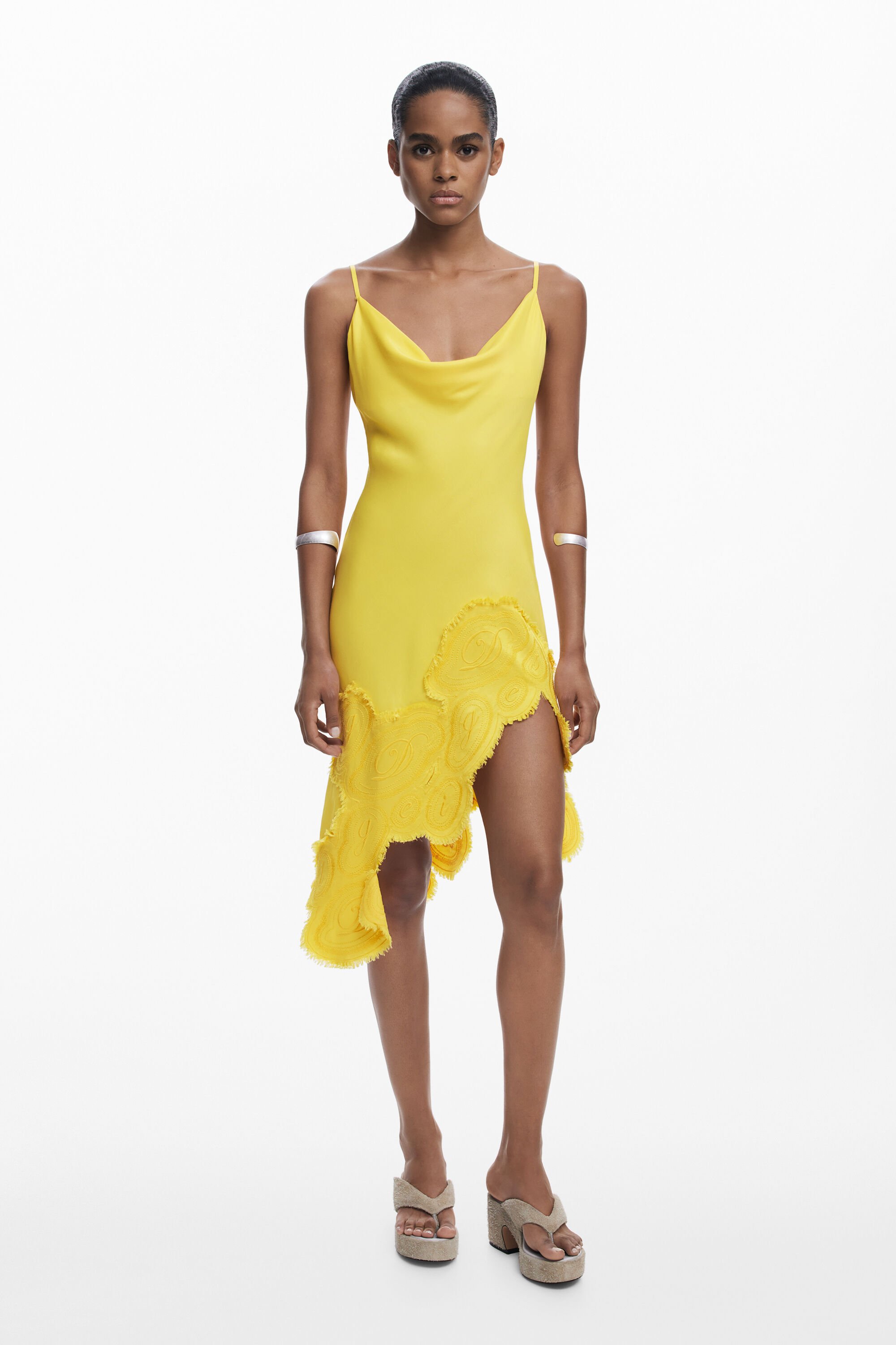 Desigual Asymmetrische slipdress - YELLOW