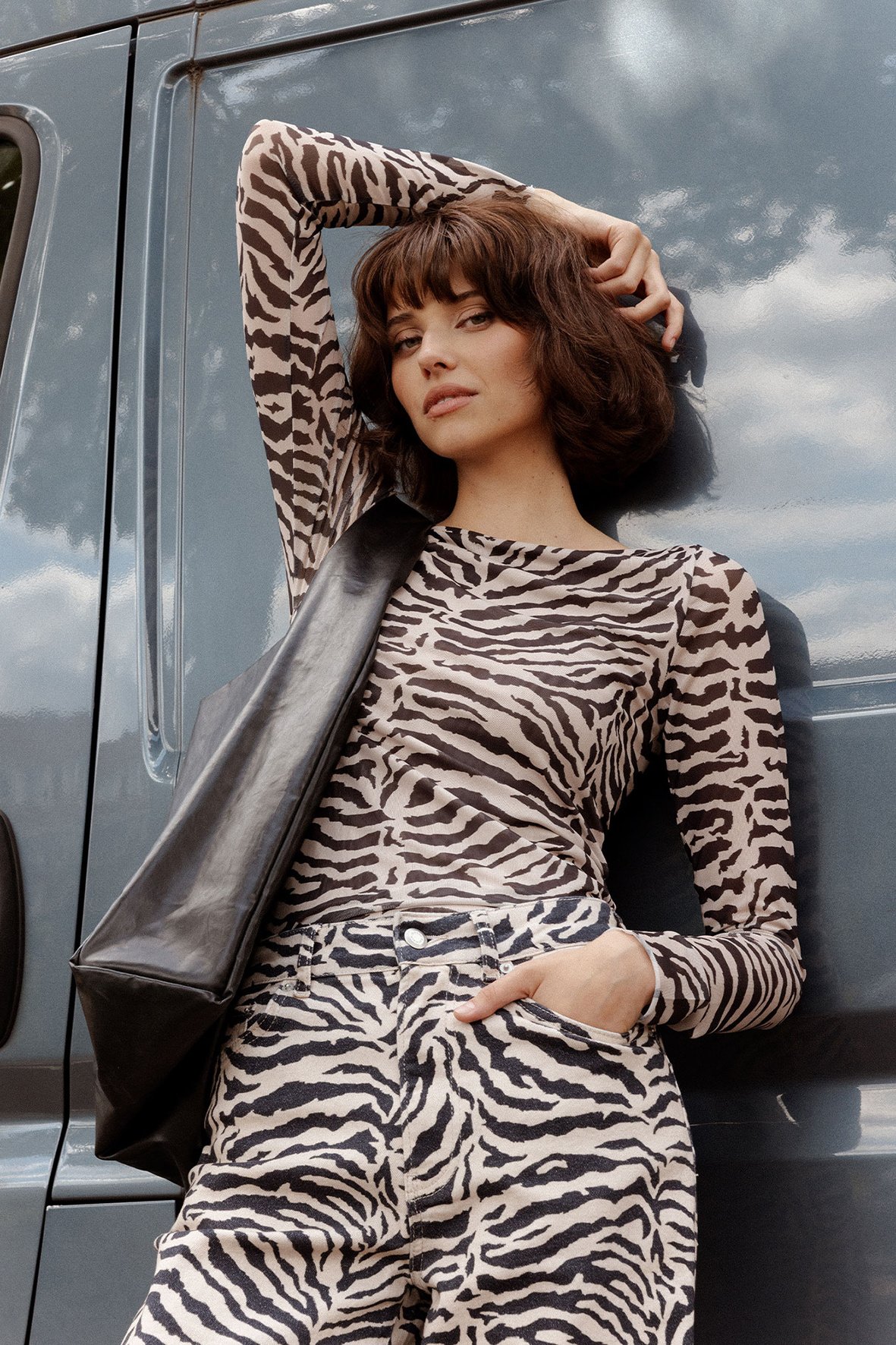 Catwalk Junkie 2503020408 zebra mesh long sleeve