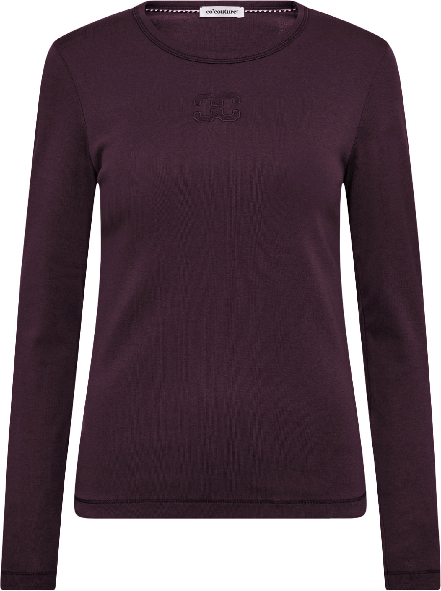 Co'Couture Grannycc embroideryt ls tee plum