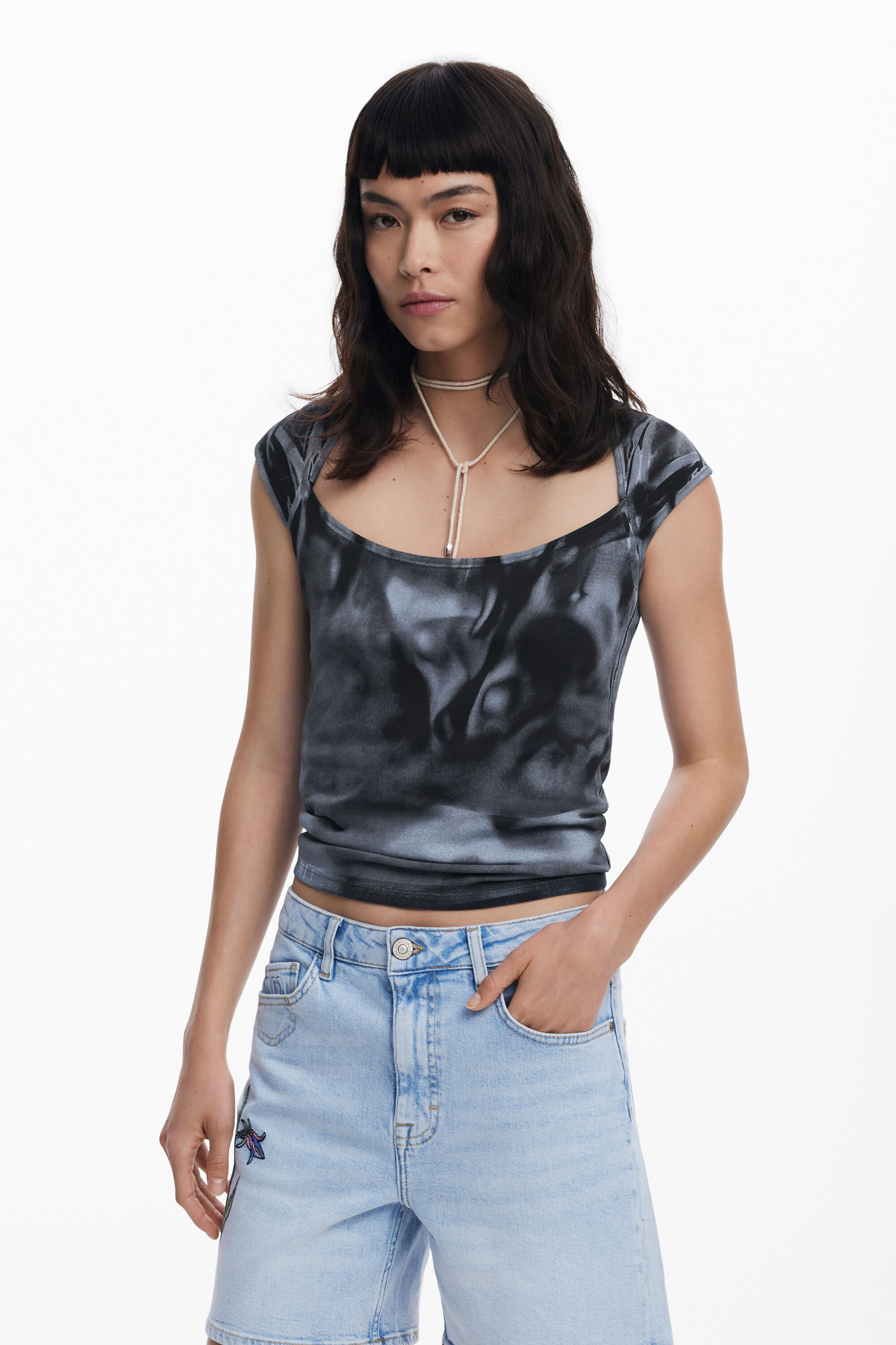 Desigual T-shirt met korte mouwen en verloop - BLUE