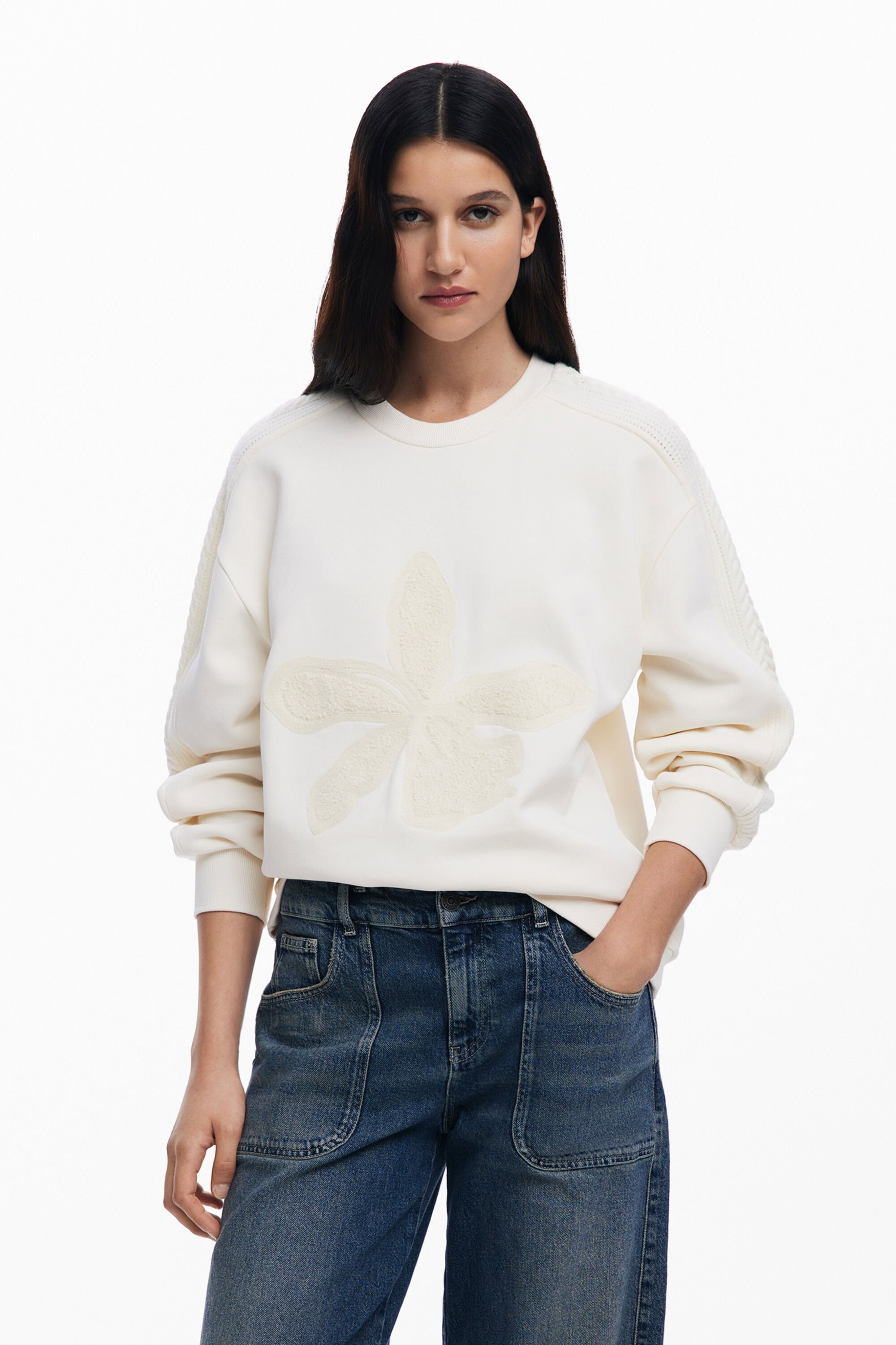 Desigual Bloem sweatshirt - WHITE