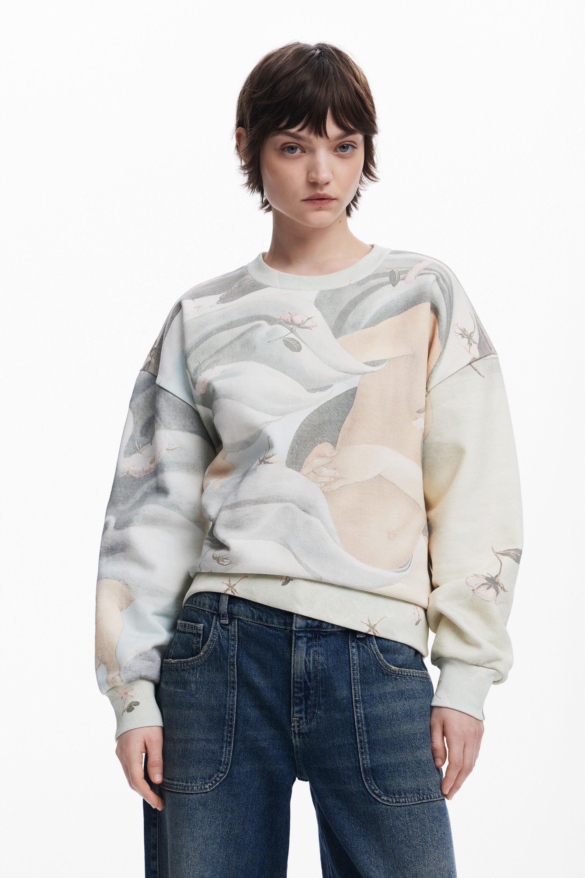 Desigual Sweatshirt met Arty-print - WHITE