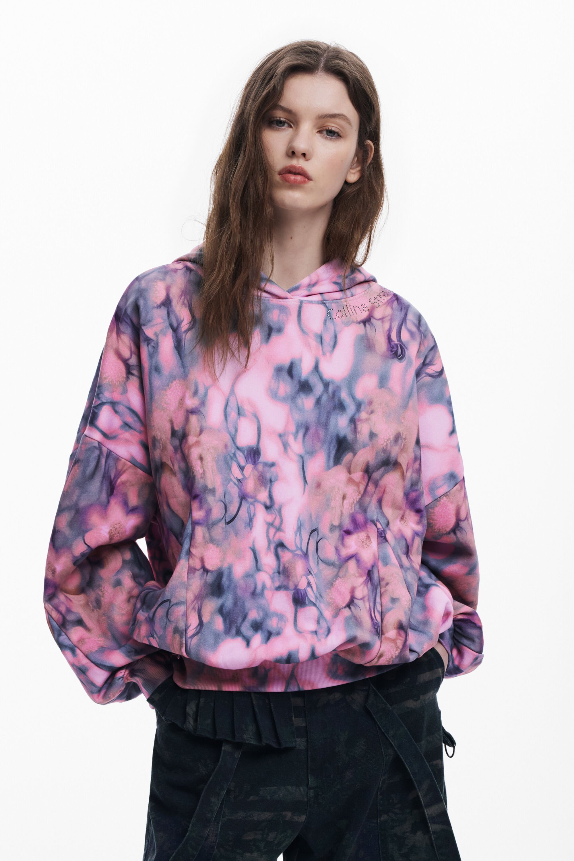 Desigual Oversize sweatshirt Collina Strada - RED