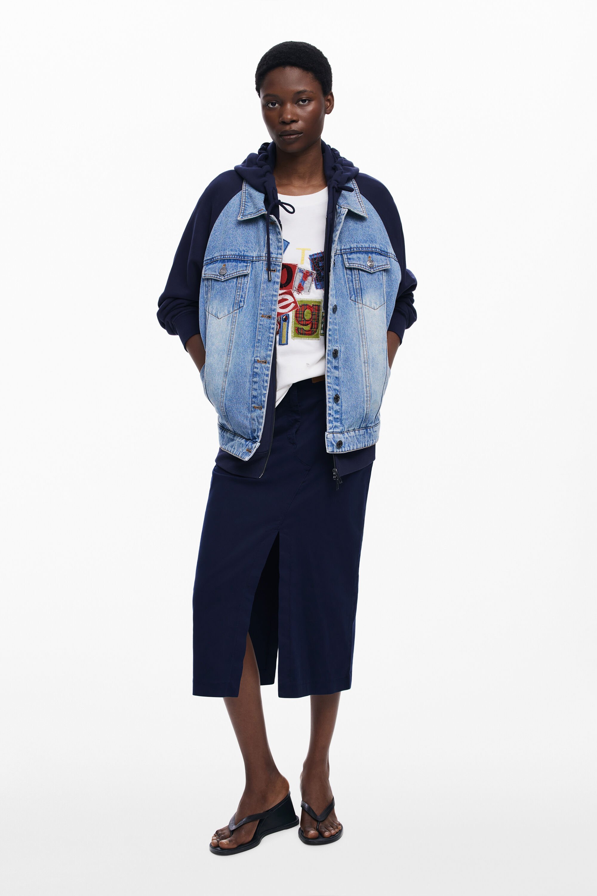 Desigual Hybride sweatshirt Botter - BLUE