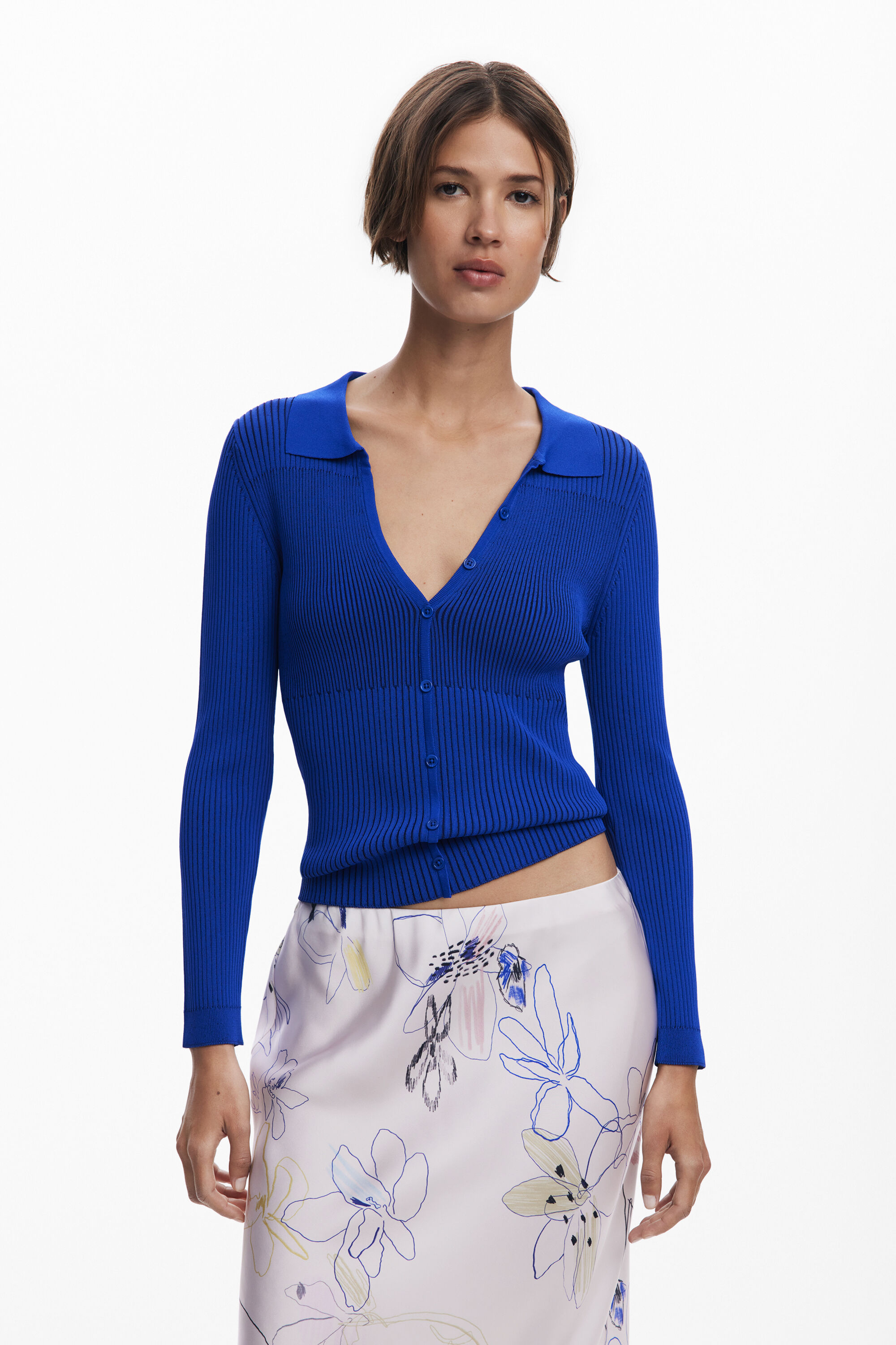 Desigual Fijne trui met knopen - BLUE