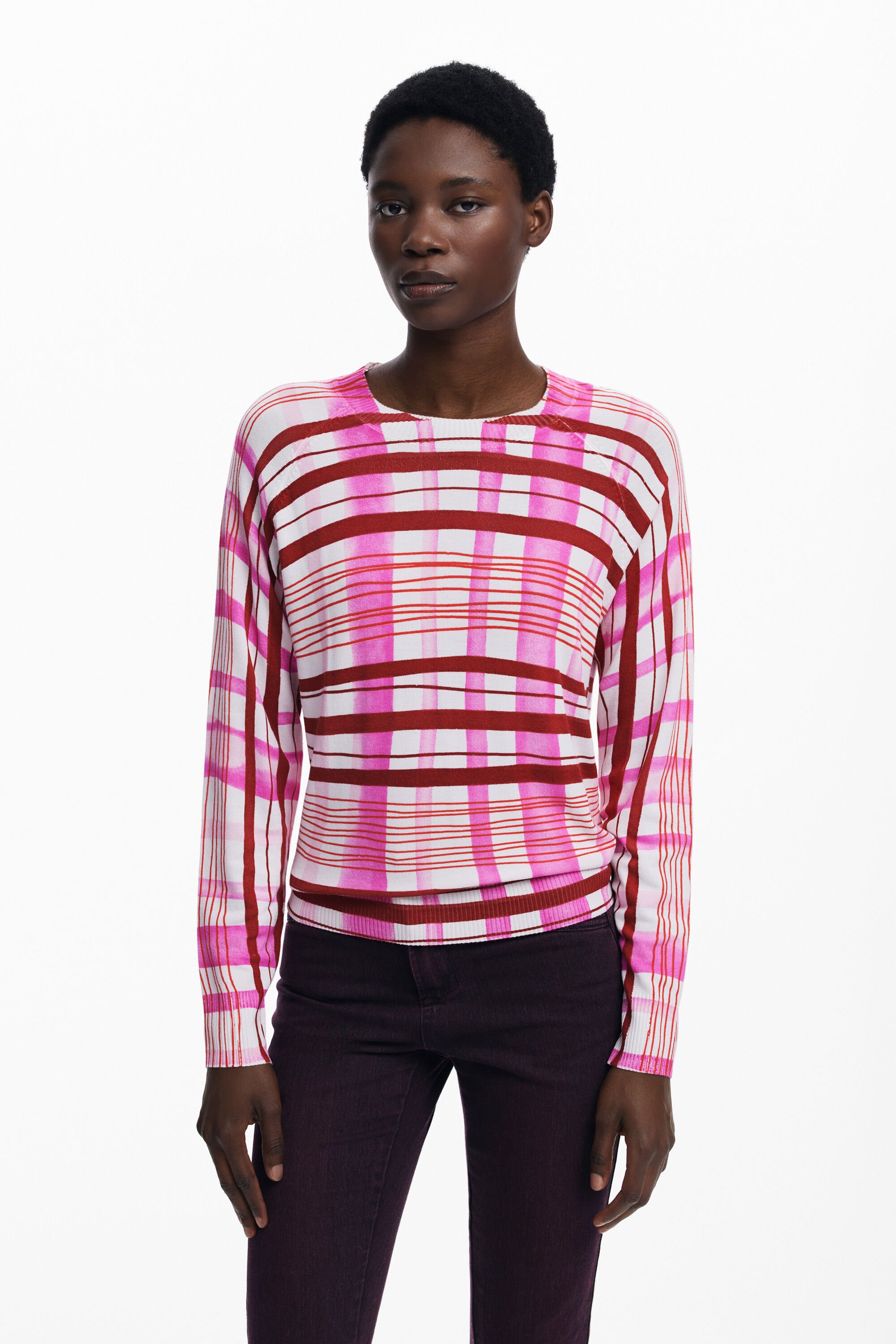 Desigual Mikado gestreepte trui - RED