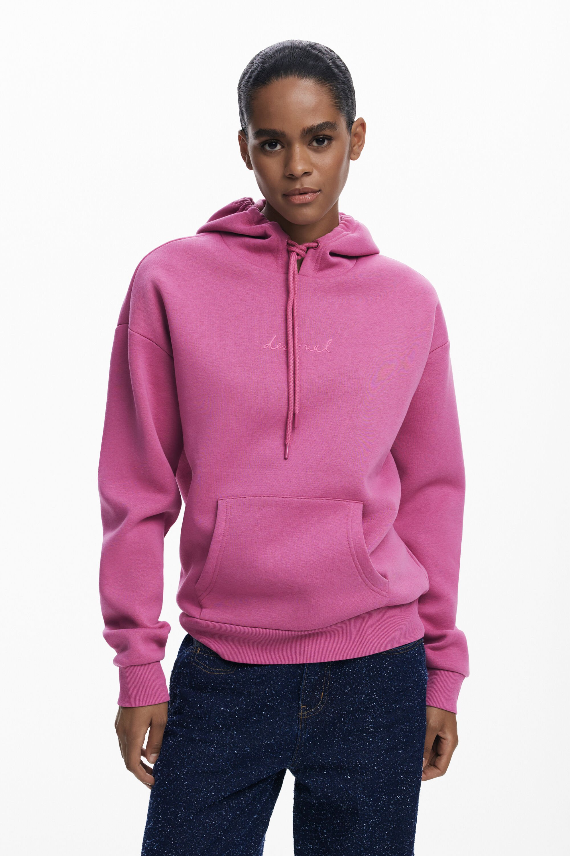Desigual Sweatshirt met logo en capuchon - RED
