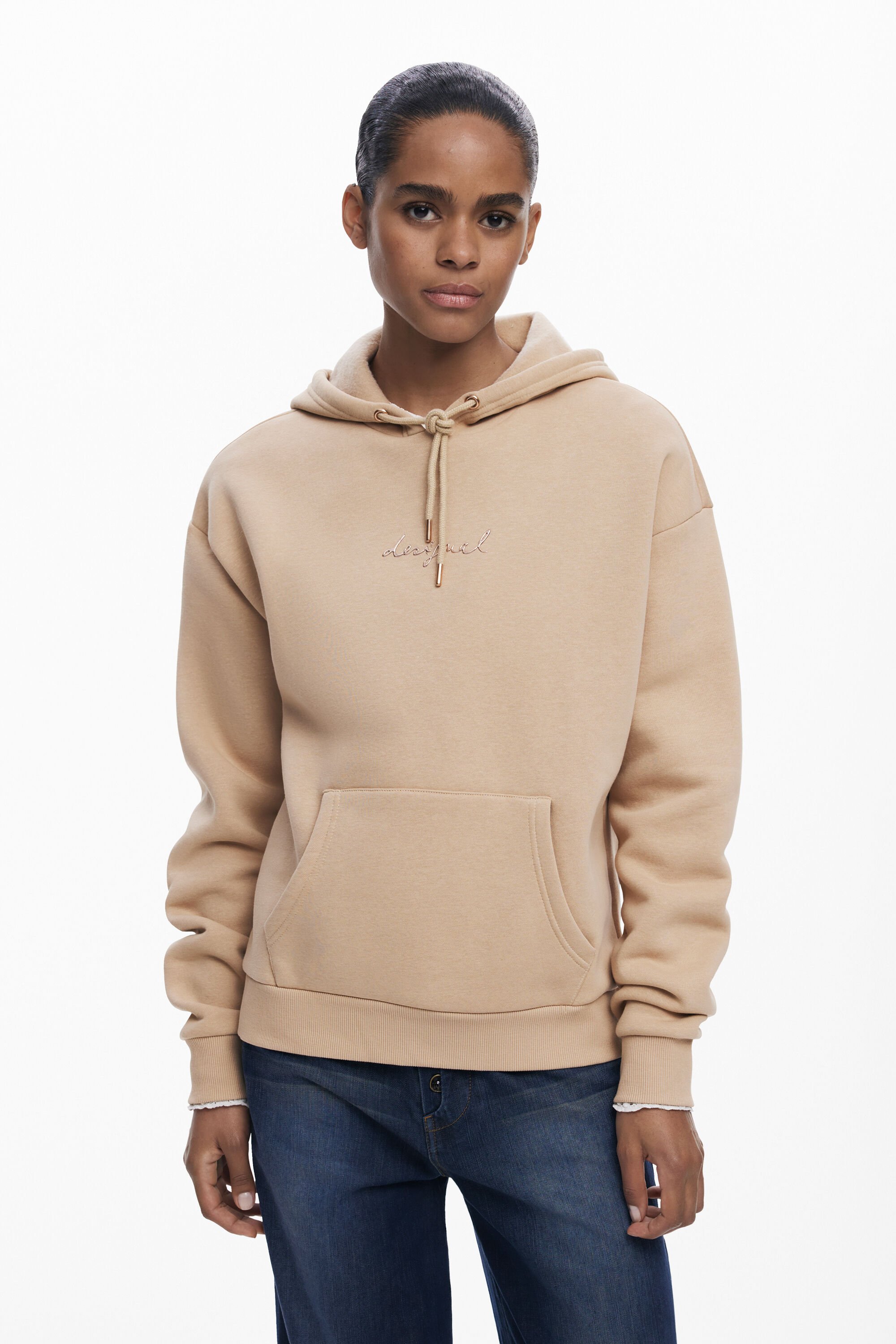 Desigual Basis sweatshirt met logo - ORANGE