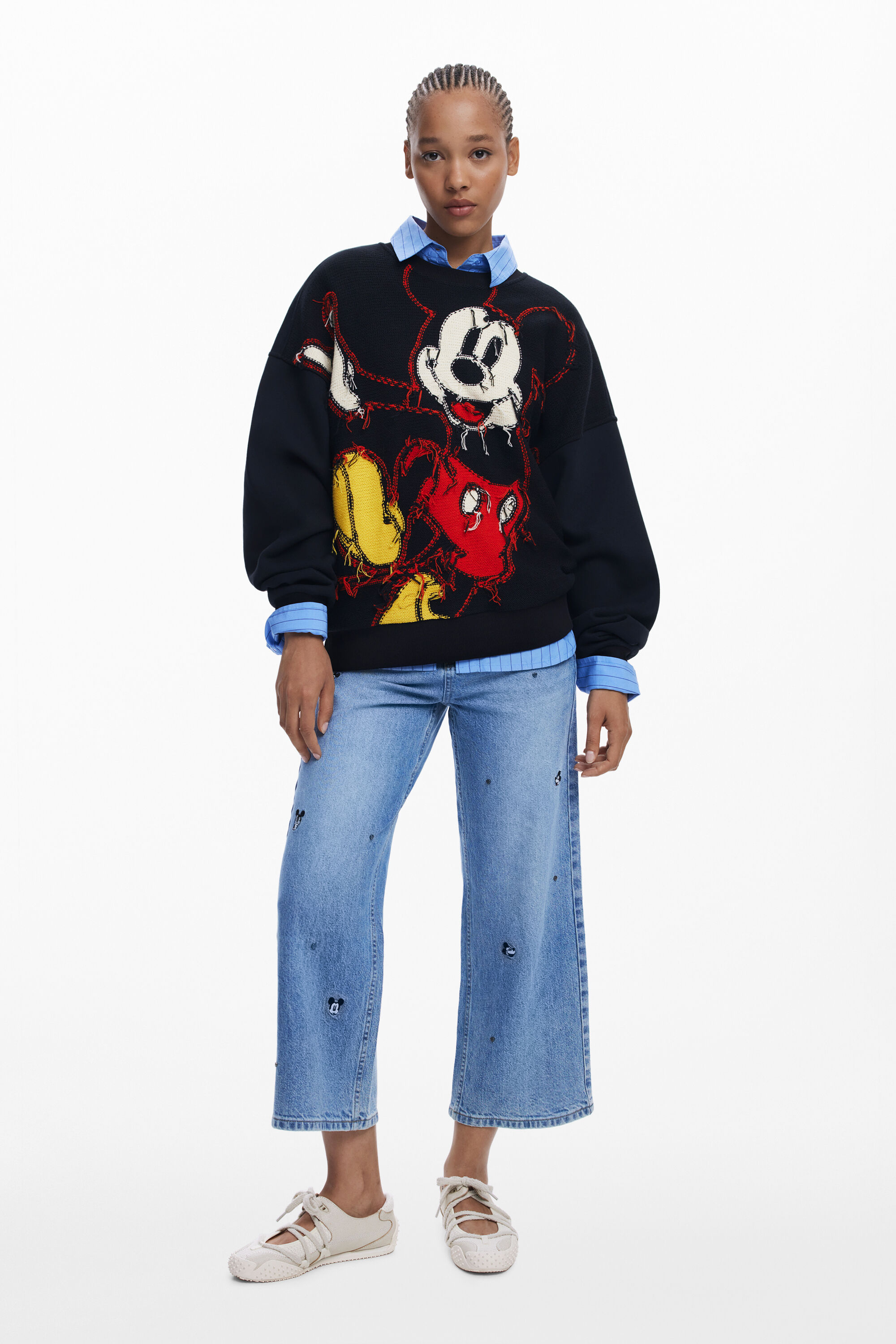 Desigual Mickey™ sweatshirt met draden - BLACK