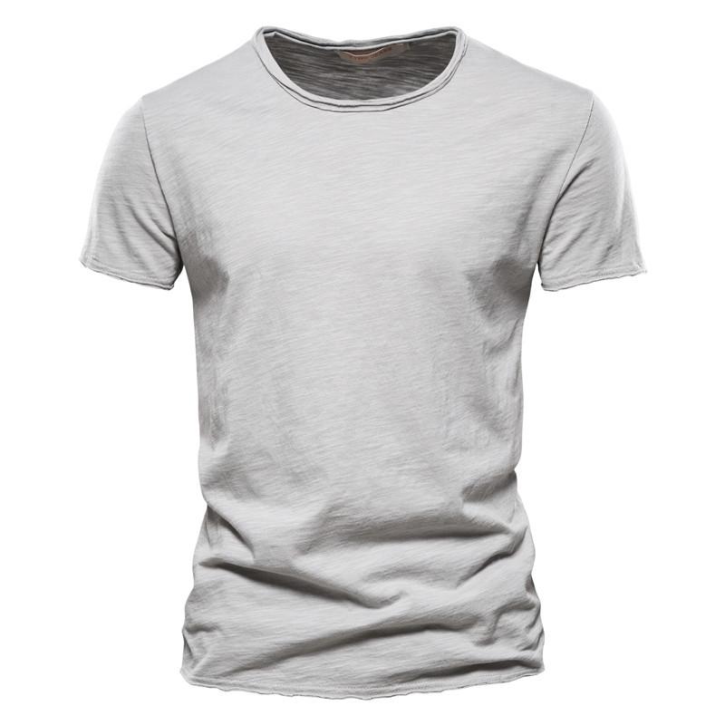 AIOPESON Men Fashion Usegiraffe Merk Kwaliteit Elasticiteit T-shirt Heren O-hals Slim Fit 100% Katoenen T-shirt Mode Korte Mouw T-shirt Heren Tops Casual T-shirt 3XL