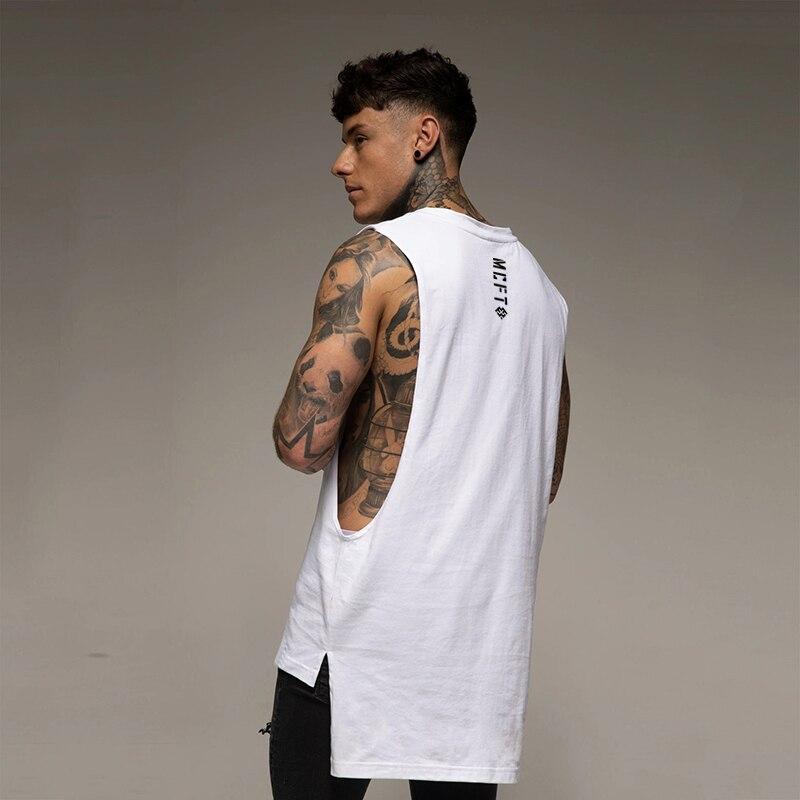 Muscleguys Los mouwloos T-shirt voor heren Sportief Comfortabel Casual Zacht en huidvriendelijk Wit tanktopje Gedrukt op de achterkant van de kraag XXL wit