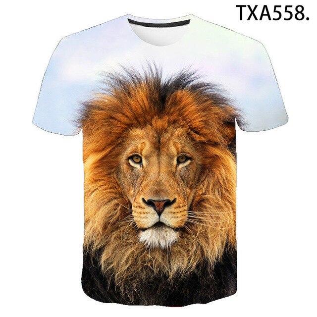 Xin nan zhuang Zomer Dier Leeuw 3D T-shirts Casual Mannen Vrouwen Mode Korte Mouw Gedrukt Cartoon Cool Tops Tee XXXXXL
