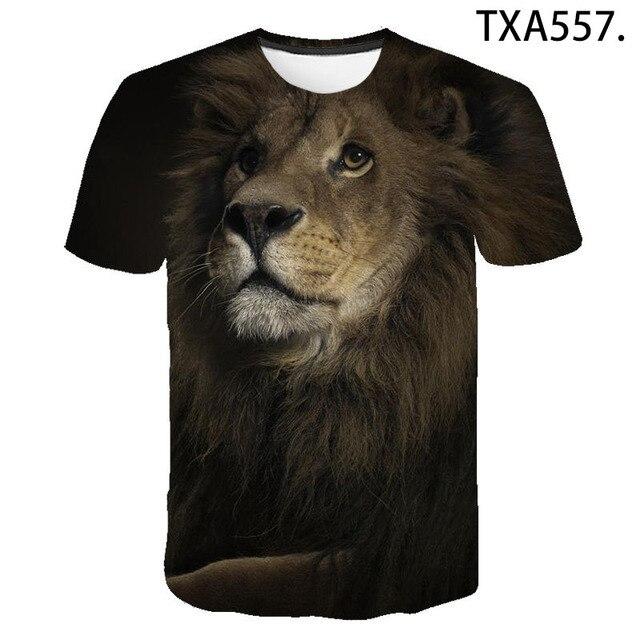 Xin nan zhuang Zomer Dier Leeuw 3D T-shirts Casual Mannen Vrouwen Mode Korte Mouw Gedrukt Cartoon Cool Tops Tee XL