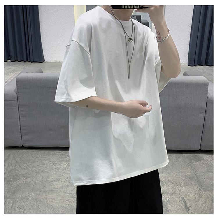 FEGKZLI Fashion 100% Katoen Korte Mouw Heren Dames Zomer T-shirt Losse Korte Mouw Casual Basic Shirt O Hals Effen Kleur Oversize 5XL wit