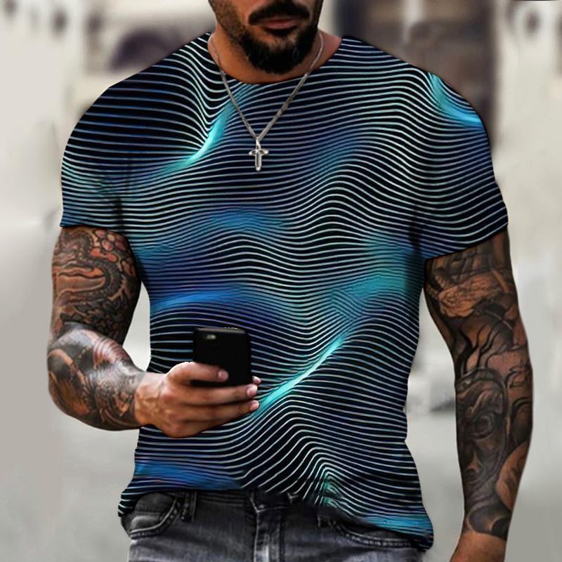 Xr 01 Merk Heren Zomer Korte mouwen Technologie Lege Digitale Informatie 3D Gedrukt T-shirt Harajuku Mode Maat 6XL M