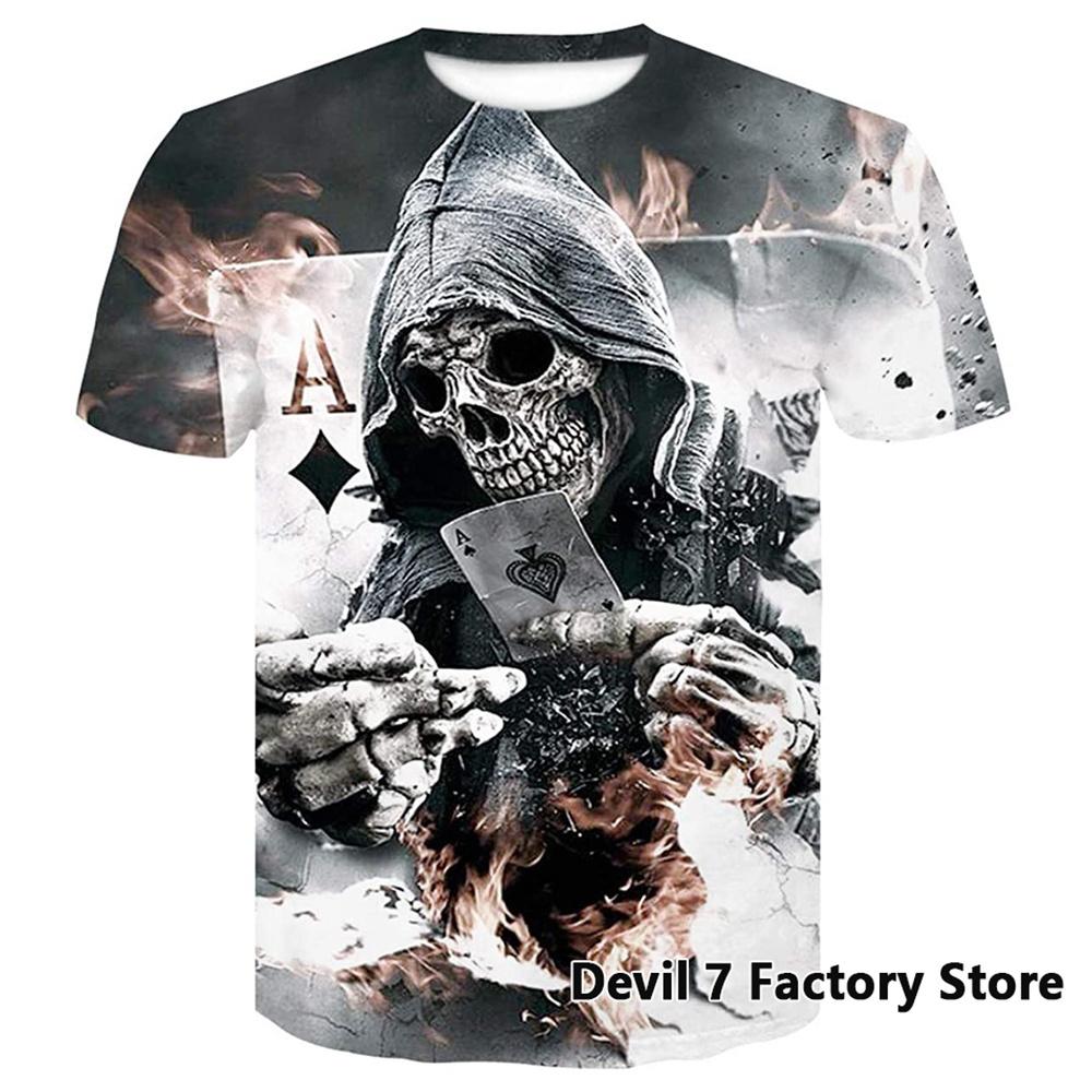 TIP723 Zomer Oversized T-shirt Mannen 3D Gedrukt Skull Angel Grafische Tees Mode Kleding Man Tops Streetwear Ronde Hals Korte Mouwen S