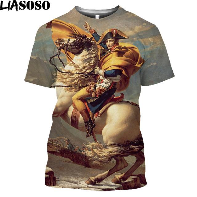 Baibao QIQI Napoleon T-shirt Napoleon Bonapart Retro Propaganda T-shirt Mode Man T-shirt Grafisch 6xl Trendy Vrijetijdskleding Korte Mouw T-shirt 6XL