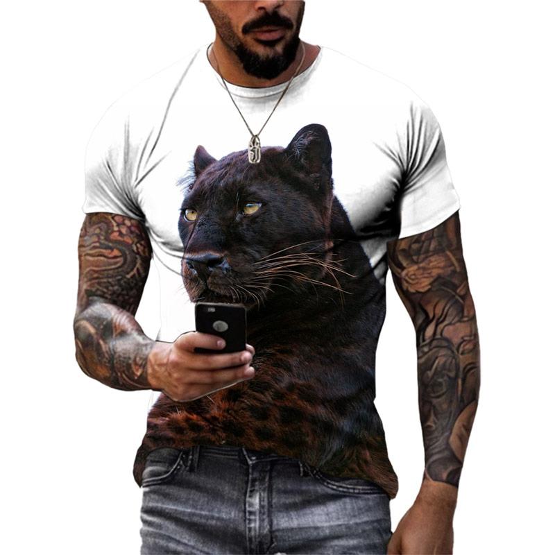 ETST WENDY 05 Nieuwe 3D Animal Panther grafische t-shirts Zomer Mode Mannen Casual streetwear Trend Persoonlijkheid Print Ronde Hals Korte Mouw Tee 4XL