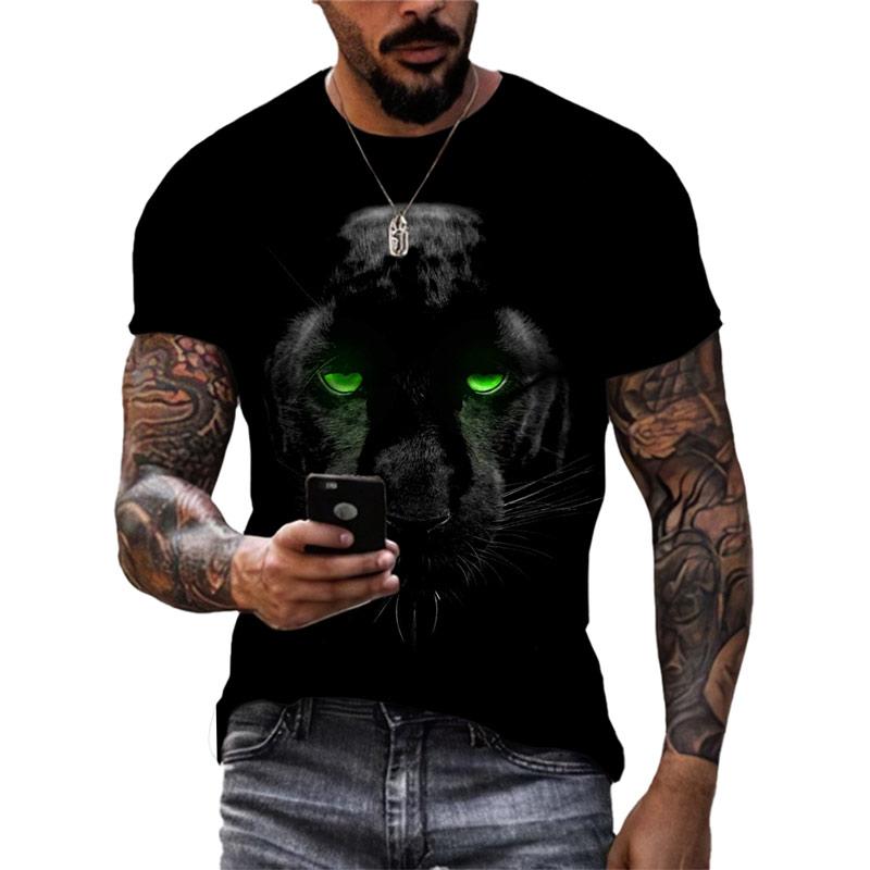 ETST WENDY 05 Nieuwe 3D Animal Panther grafische t-shirts Zomer Mode Mannen Casual streetwear Trend Persoonlijkheid Print Ronde Hals Korte Mouw Tee L