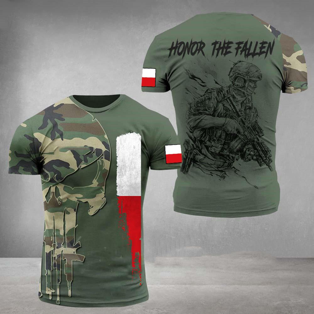 ETST WENDY 005 Mannen T-shirt Zomer Korte Mouw 3D Gedrukt Polen Soldaat Veteraan Harajuku Losse Top T-shirt Mannen Oversized Kleding 6XL L