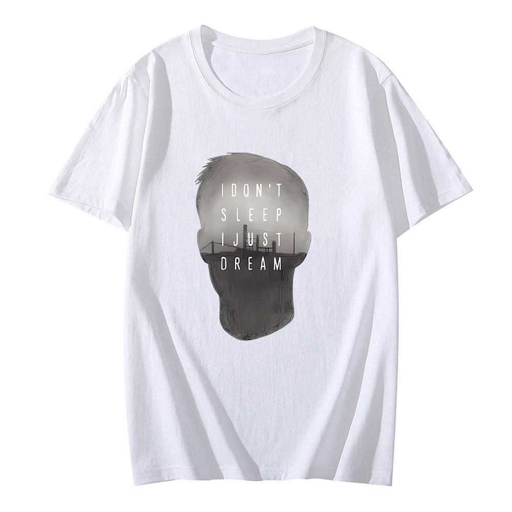 Trendy discount True Detective & True Detective Essential T-shirts HEREN Mode Vier Seizoenen T-shirts 100% Katoenen T-shirts O-hals High Street Grafisch M wit
