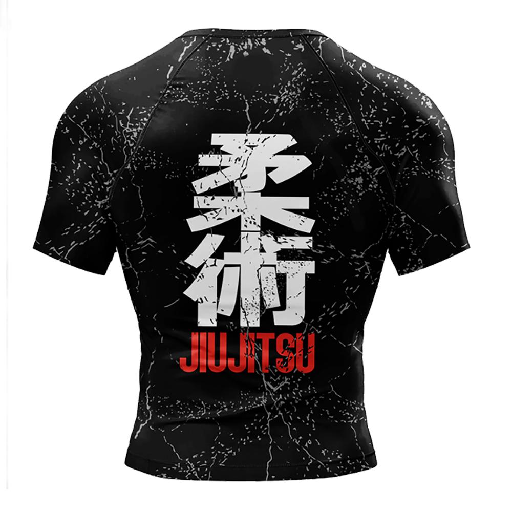 Laoxu 2023 Nieuwe Mode jiu jitsu kickboks Training Korte Mouw Rashguard Polyester Spandex Compressie Sublimatie Sport Blouses XXL