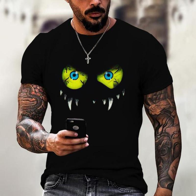 ETST WENDY 005 Devil Graphics T-shirt Casual Heren Korte Mouw T-shirts Zomer Herenkleding Losse T-shirt Voor Mannen Oversized Tops Streetwear 5XL XL