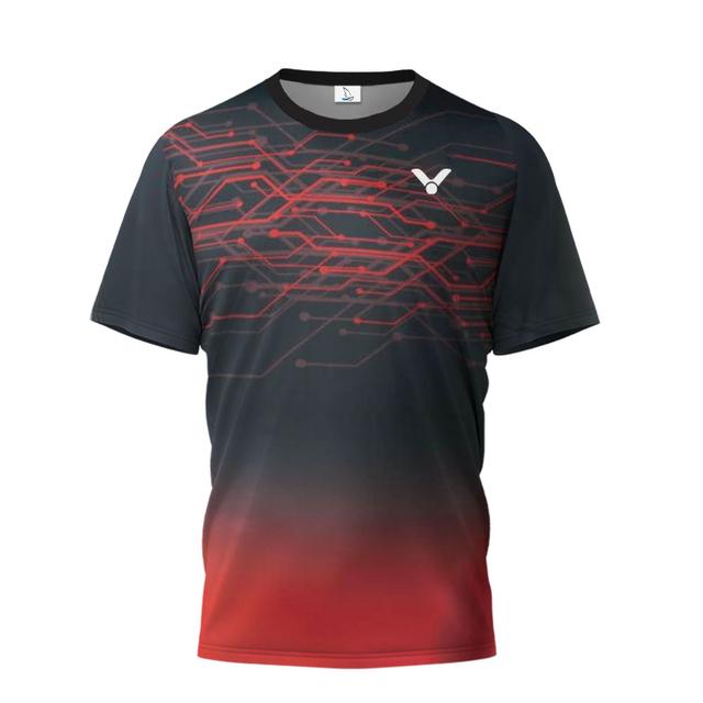 Xin nan zhuang Victory Ademende Golfkleding Heren Fitness Korte Mouw Heren Badminton Sportkleding Patchwork Bedrukte Tenniskleding XXL