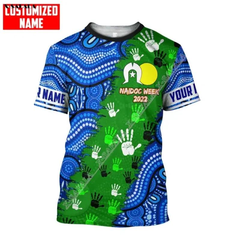 ETST 03 Australië Aboriginal vlag hand cadeau 3D print melkvezel ademend sportief T-shirt zomer heren casual top 8XL