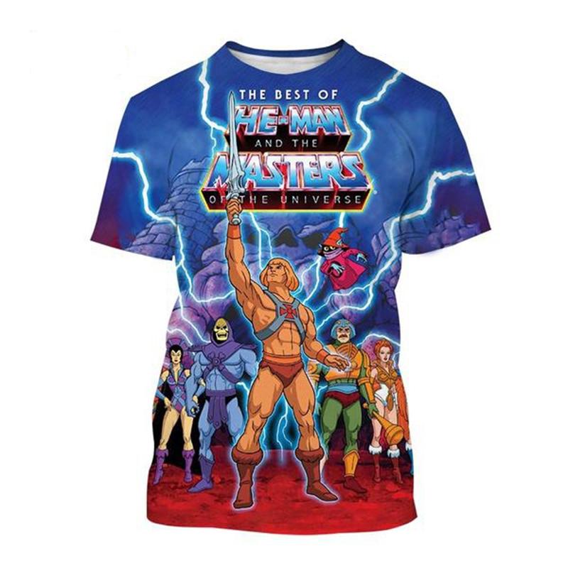 ETST 03 Nieuwe mode Cartoon Anime He-Man Masters Of The Universe 3D-printen Heren T-shirt Persoonlijkheid Hiphop Casual Unisex T-shirt L