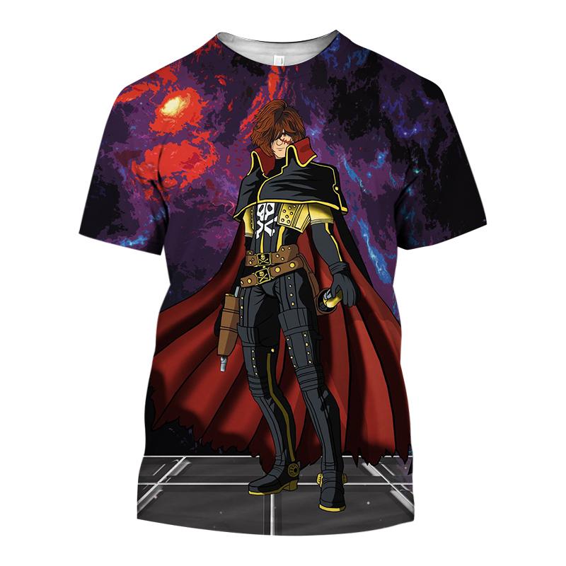 ETST 03 Ruimtepiraat Kapitein Harlock Albator T-shirts Anime 3D Print Streetwear Mannen Vrouwen Casual Mode Oversize T-shirt Kinderen Tees Tops L