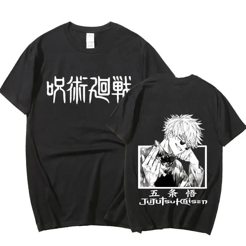 New Young Zomer Japanse Anime Jujutsu Kaisen T-shirt Manga Ryomen Sukuna Korte Mouw T-shirts Oversized Katoen Casual T-shirt Mannen XL zwart