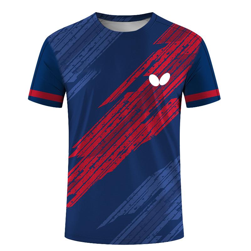 Bobby3 Zomer Heren Tafeltennis T-shirts Snel Droog Korte Mouw Tops Fitness Hardloopshirt Ademend Casual Sportkleding 2XL