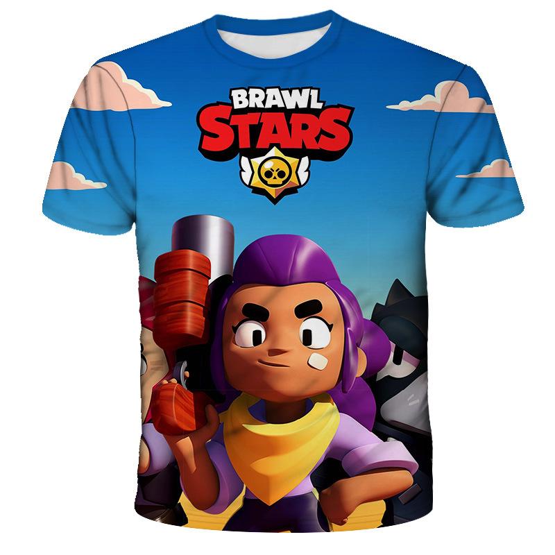 Baibao QIQI Polyester Snel drogend BRAWL STARS Heren Top Zomer Kinderen Casual Comfortabel Snel drogend Ademend Kinder T-shirt Kleding XXS-6XL 12 L