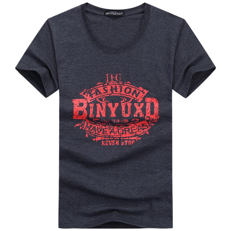 QICED Zomer T-shirt met korte mouwen Heren O-hals Trend Ondershirt XXXXXL donkergrijze kleur