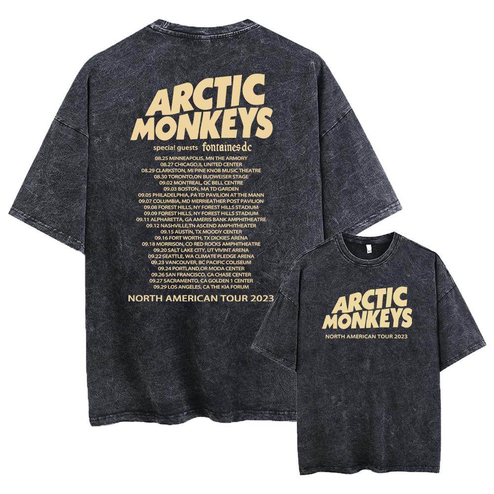 High End Unisex T-shirt Retro Rock Arctic Monkeys Muziek Album Grafisch T-shirt Heren Vintage Gewassen Oversized Korte Mouw T-shirt Y2k Hip Hop Streetwear L