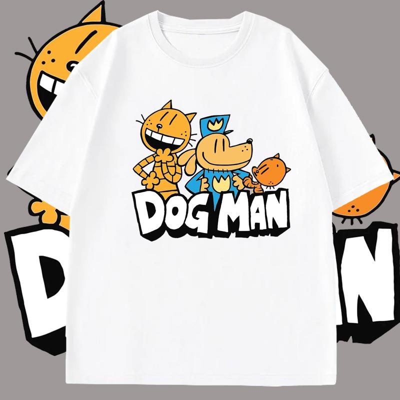 New Young Wereldboekendag DogMan Politie T-shirt Dogman Cartoonfiguren Kat Korte Mouwen voor Mannen Top Zomer Sport Joggen Los Shirt XS