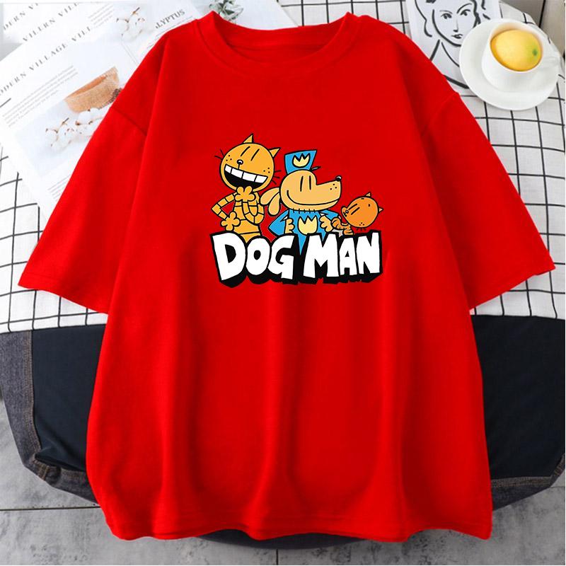 New Young Wereldboekendag DogMan Politie T-shirt Dogman Cartoonfiguren Kat Korte Mouwen voor Mannen Top Zomer Sport Joggen Los Shirt L