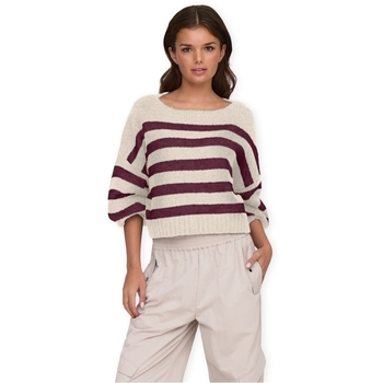 Only Trui  Aya Life Knit - Birch/Mauve Wine