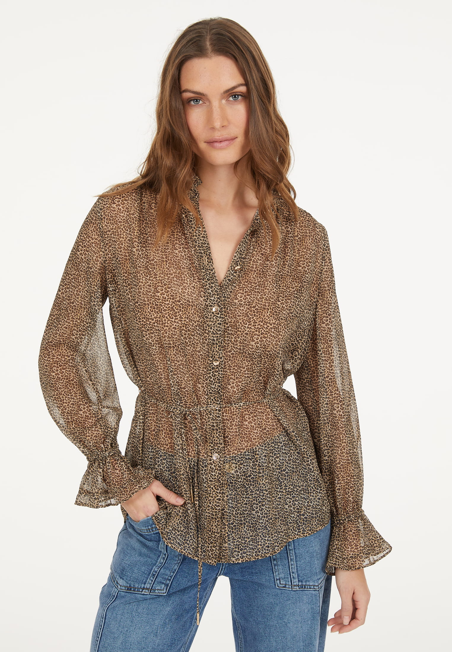 MARC AUREL Bluse im Minimal Leo-Print