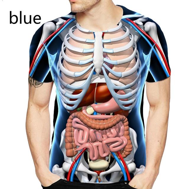 Factory Outlet Clothing Educatief Augmented Reality T-shirt voor Anatomie 3D Gedrukt Ronde Hals Korte Mouwen T-Shirt Anime Grappig Halloween Mannen T-shirt M