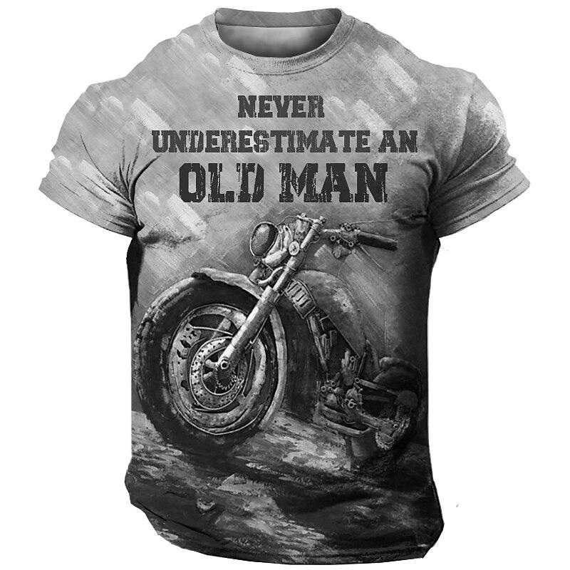 ETST 03 Vintage T-shirt motorfiets heren T-shirt 3D-printen auto korte mouw tees zomer herenkleding casual blouse klassieke fietstops L