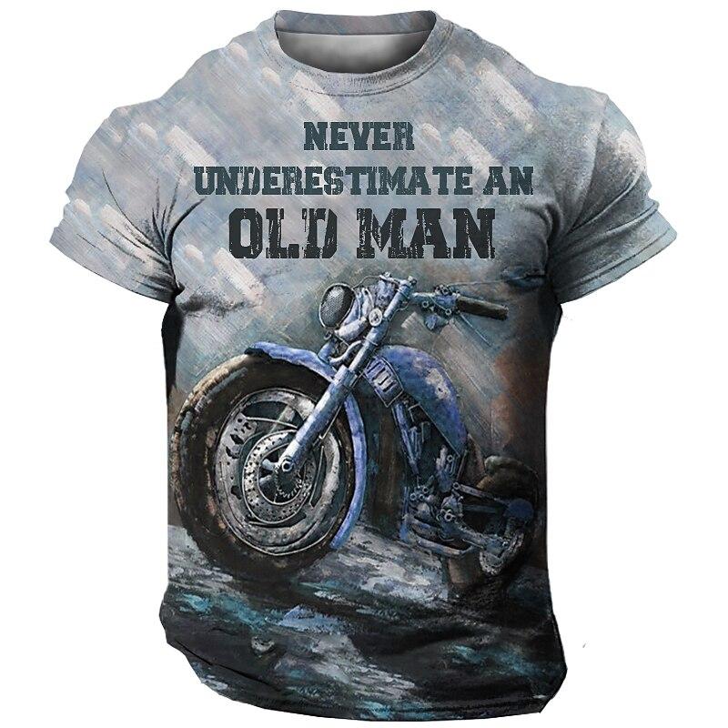 ETST 03 Vintage T-shirt motorfiets heren T-shirt 3D-printen auto korte mouw tees zomer herenkleding casual blouse klassieke fietstops 3XL