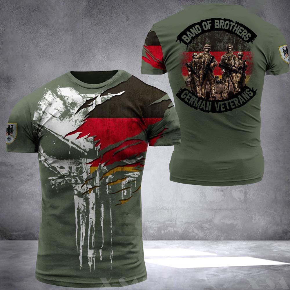 ETST WENDY 005 Duitse T-shirt Mannen Schedel Vlag 3d Print Tops Mode Veteraan Korte Mouw O-hals Tee Casual Grafische Oversized Losse T-shirts 2XL