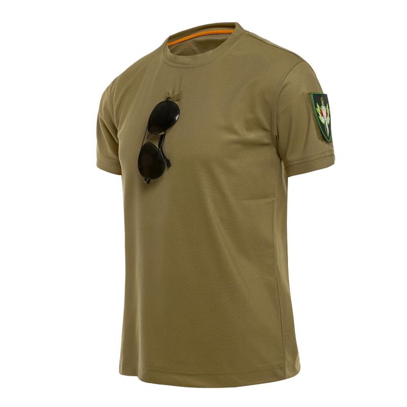 DSorothy Outdoor T-shirt Heren Los Casual Korte mouwen Stretch Snel drogend Camouflage Training T-shirt Outdoor Korte mouwen Heren XXL kaki