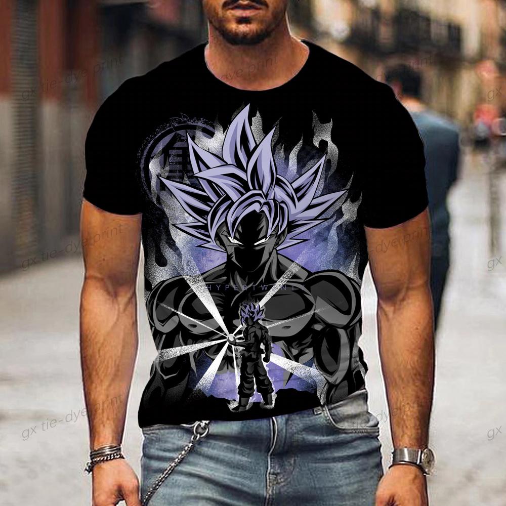 ETST 011 2024 Dragon Ball Z Oversized Heren T-shirt Heren T-shirt Trend Goku Kinder Vegeta Kleding Korte Mouw L