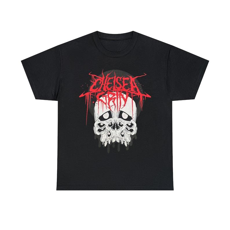 Great Deal 230 Gsm 100% Cotton Chelsea Grin T Shirt Dripping Skull Deathcore Whitechapel Suicide Silence Carnifex Lorna Shore Unisex Heavy Cotton T Shirt L zwart